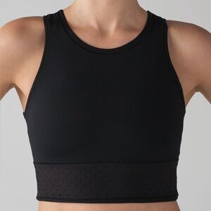 Lululemon Mind Over Miles Crop Top – Black Luxtreme (Size 6)